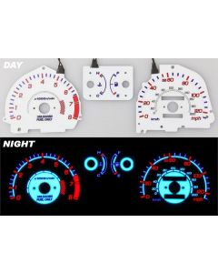 Honda Civic 88-91 Si Reverse Glow Gauges White Face Manual