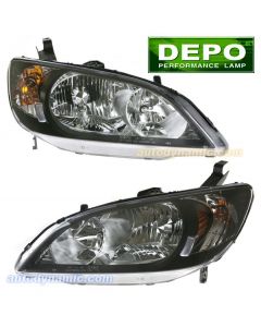 HONDA CIVIC 04-05 HEAD LIGHTS OE STYLE BLACK BEZEL