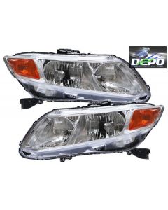 HONDA CIVIC SEDAN/COUPE 12 HEAD LIGHTS OE STYLE CHROME BEZEL