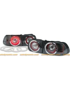 HONDA CIVIC COUPE/SEDAN 92-95 TAIL LIGHTS (INNER & OUTER) LED BLACK