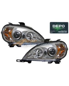 MERCEDES-BENZ M-CLASS 98-01 HEAD LIGHTS CHROME BEZEL HALOGEN PROJECTOR