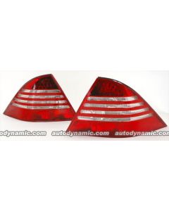 Mercedes-Benz S-Class W220 00-04 Red and Clear Tail Lights