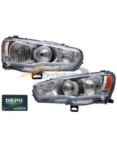 MITSUBISHI LANCER/LANCER EVOLUTION 08-13 HEAD LIGHTS CHROME HALOGEN TYPE