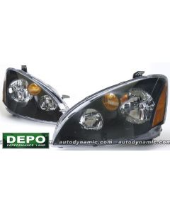 NISSAN ALTIMA 02-04 HEAD LIGHTS OE STYLE BLACK BEZEL