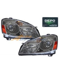 NISSAN ALTIMA 05-06 HEAD LIGHTS PROJECTOR HALOGEN TYPE GUNMETAL