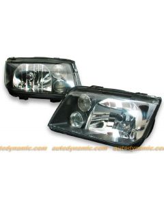 VOLKSWAGEN JETTA 99-05 HEAD LIGHTS W/ INTEGRATED FOG TYPE OE STYLE BLACK BEZEL